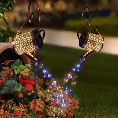1/2pcs Watering Can Lights, Copper Solar Garden Lights