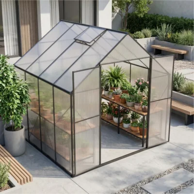 8×8 FT Walk-in Poly carbonate Greenhouse