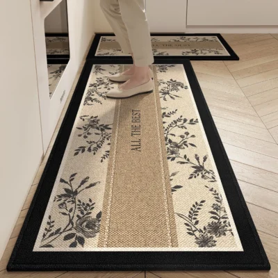 Kitchen Floor Mat Long Rug Flowers