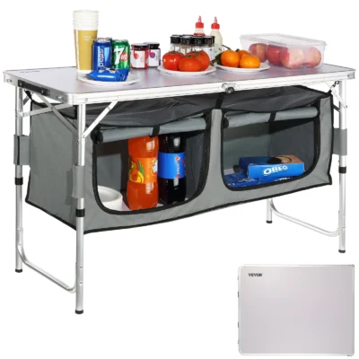 SucceBuy Camping Kitchen Table Quick set-up Folding Camping Table