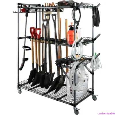 Rolling Tool Organizer with Multi-Function Storage Rack