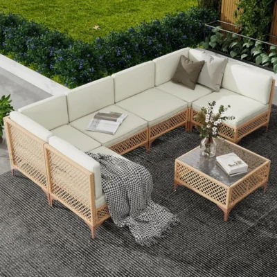 LYNSLIM Outdoor Patio Furniture Set Wicker Outdoor