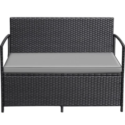 Patio Loveseat with Soft Cushions Storage Space