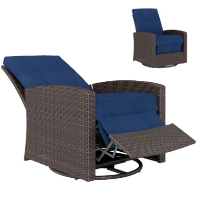 Reclining Rattan 360 °   Swivel Chair, Outdoor